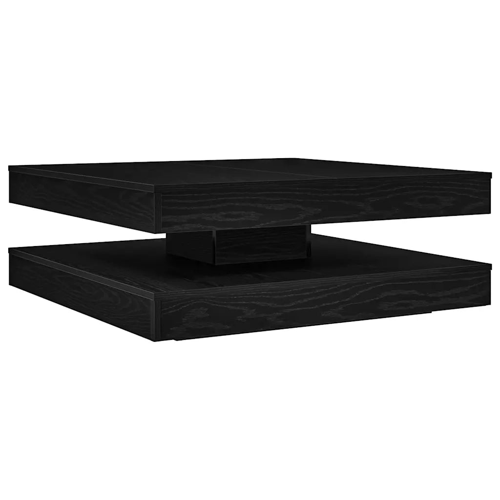 vidaXL Tavolino da Caffè Girevole a 360 Gradi Nero 90x90x34,5 cm