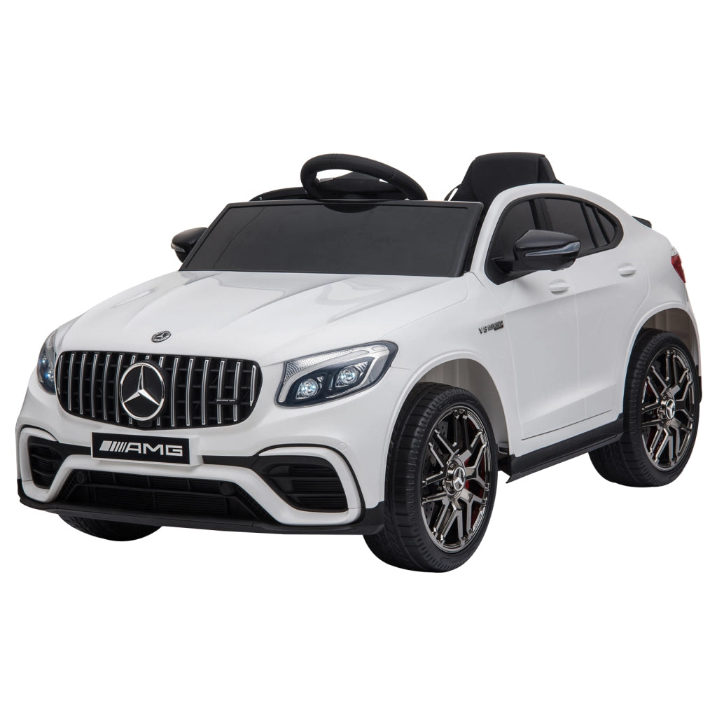 Macchina Elettrica per Bambini 3-5 Anni Mercedes con Cintura di Sicurezza e Telecomando, Bianco