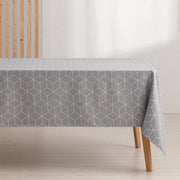 Tavolo con tovaglia antiaderente geometrica 140 x 240 cm grigio