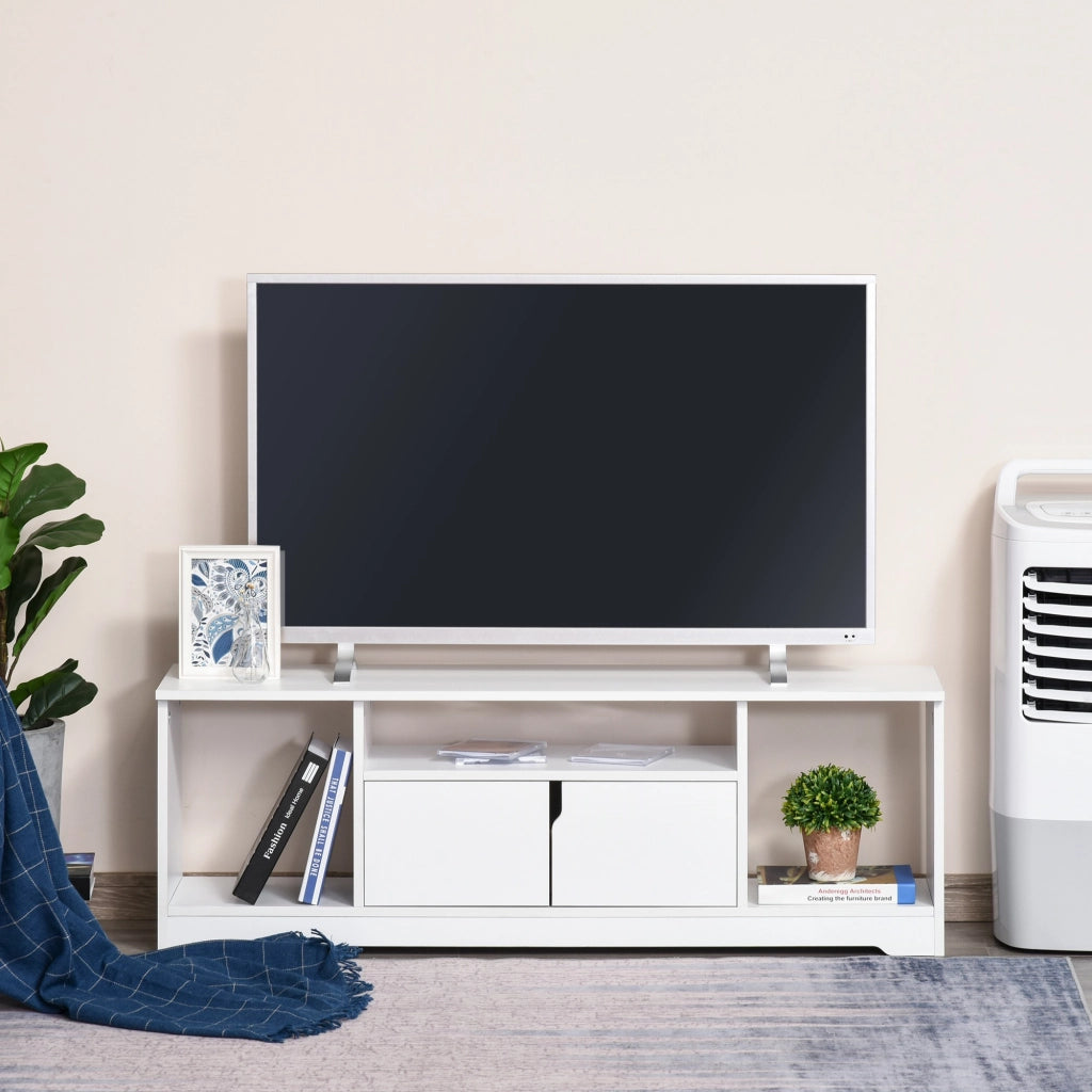 EasyComfort Mobile Porta TV Fino a 42" con Armadietto e Ripiani Aperti in Legno, 120x30x41cm