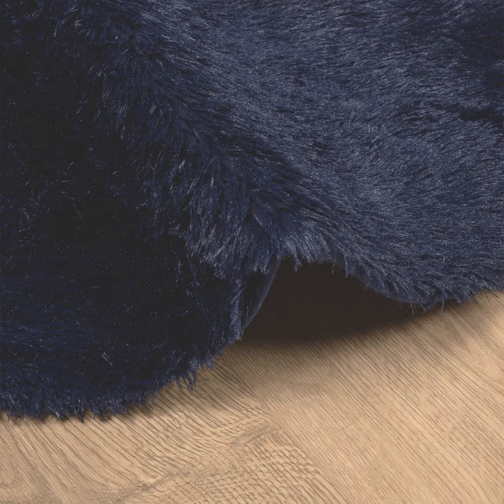 vidaXL Tappeto Shaggy a Pelo Lungo NAVARRA Blu Marino 160x160 cm