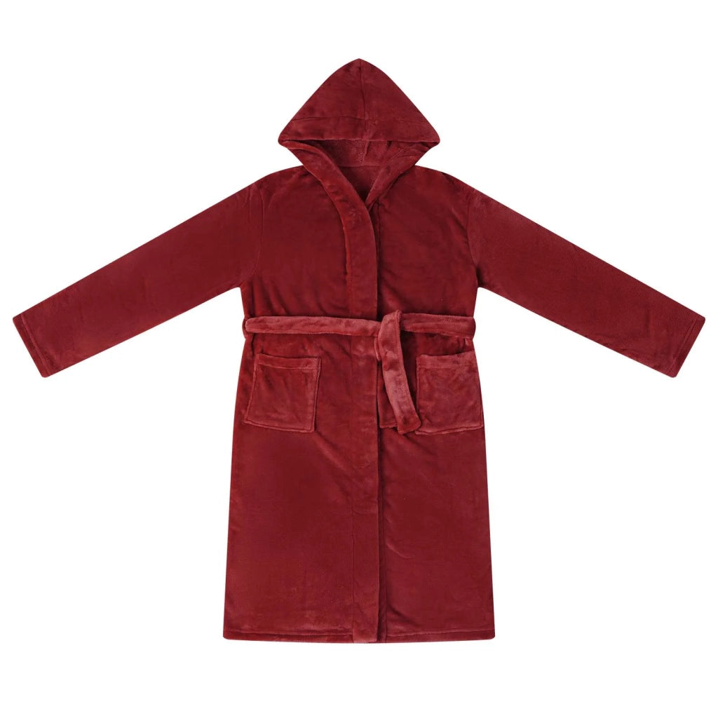 Accappatoio con Cappuccio Rosso Bordeaux xl Flanella CFW6263796