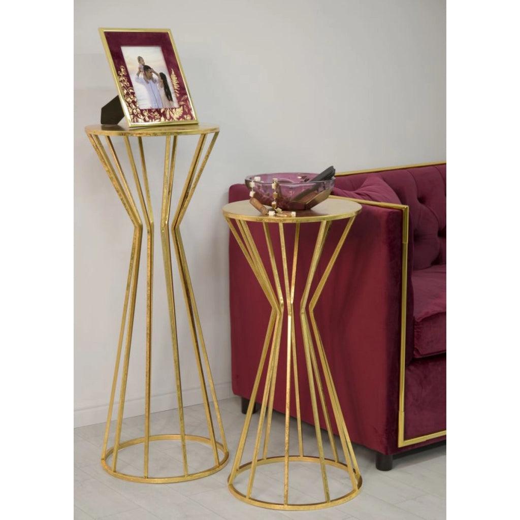 Tavolo VKH580, Oro, Metallo, 38x38x100 cm