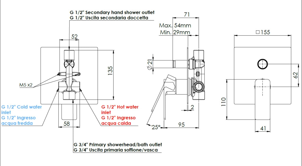 MISCELATORE MONOCOMANDO INCASSO CON DEVIATORE LINEA ICON- Oro Spazzolato- MARIA- pezzi 1