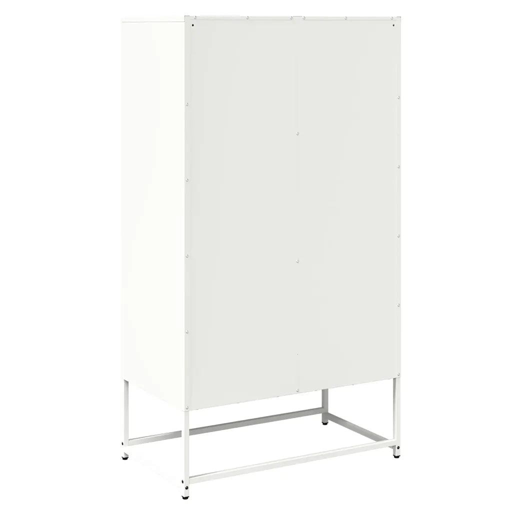 vidaXL Credenza Bianca 68x39x123 cm in Acciaio