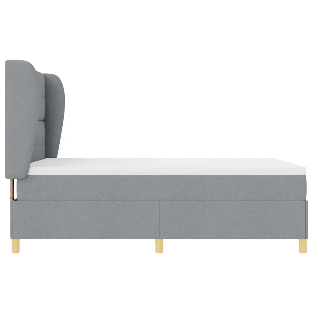 Letto a molle con materasso Grigio chiaro 190 x 140 cm Tessuto 3340746