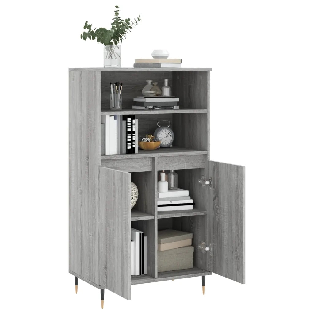 Credenza Grigio Sonoma 60x36x110 cm in Legno Multistrato 831482
