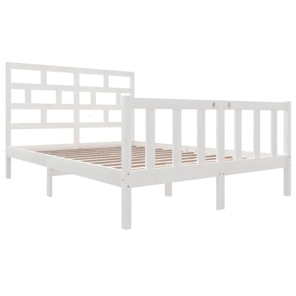 Giroletto-Struttura Letto Bianco in Legno Massello di Pino 120x200 cm 140031
