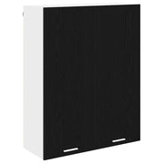 Armadio moderno a muro 80 x 31 x 100 cm ampio spazio contenitivo resistente realizzato in legno composito di rovere nero 02_0053402