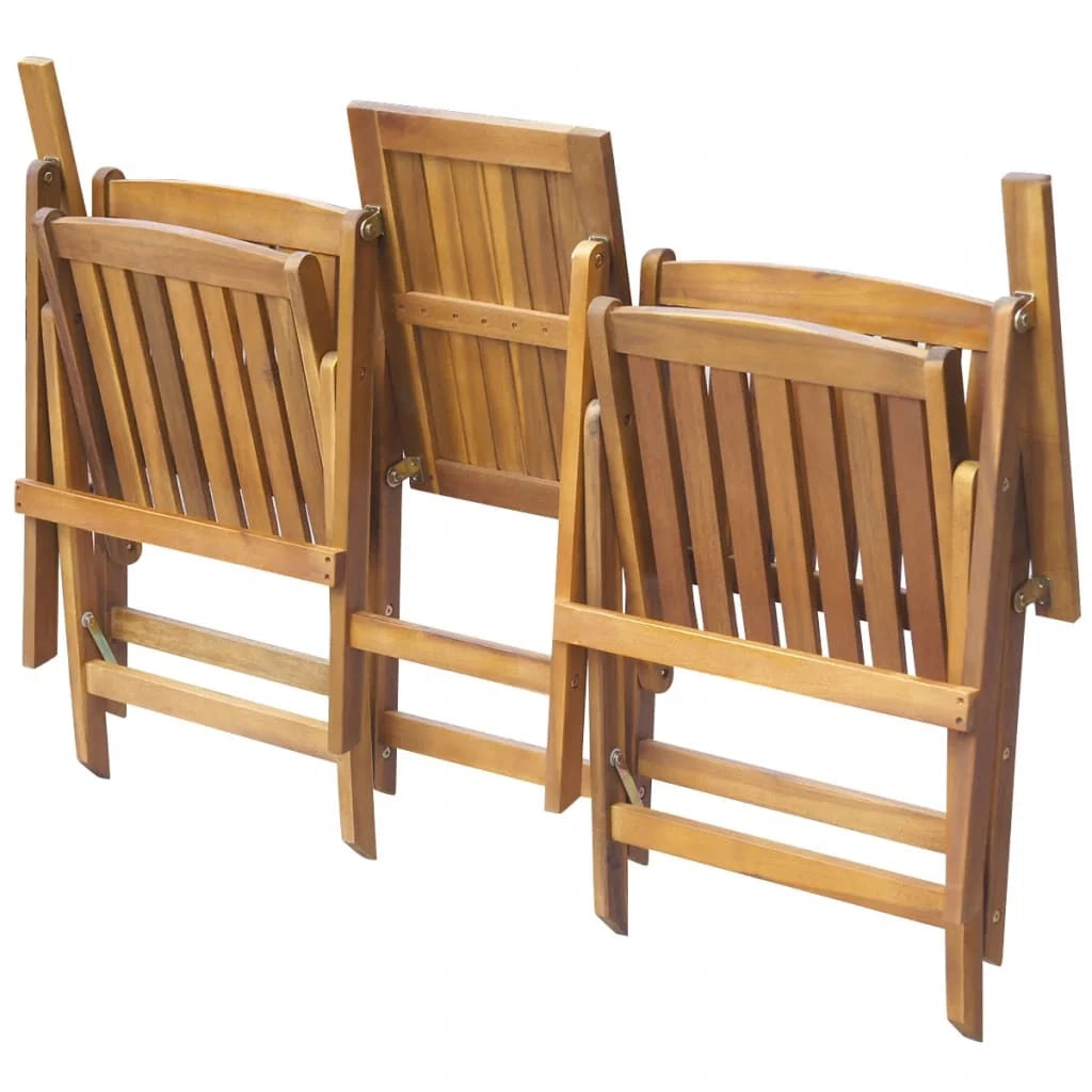 Panca da giardino pieghevole mobili da esterno per patio tavolo da terrazza e tavolo da tè 140 cm legno massello di acacia 02_0011760