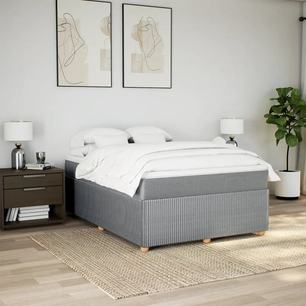 Giroletto a Molle con Materasso Grigio Chiaro 140x200cm Tessuto