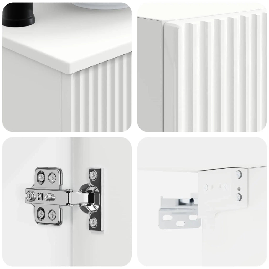 Set di mobili per il bagno 3 pz Bianco Lucido 3406047