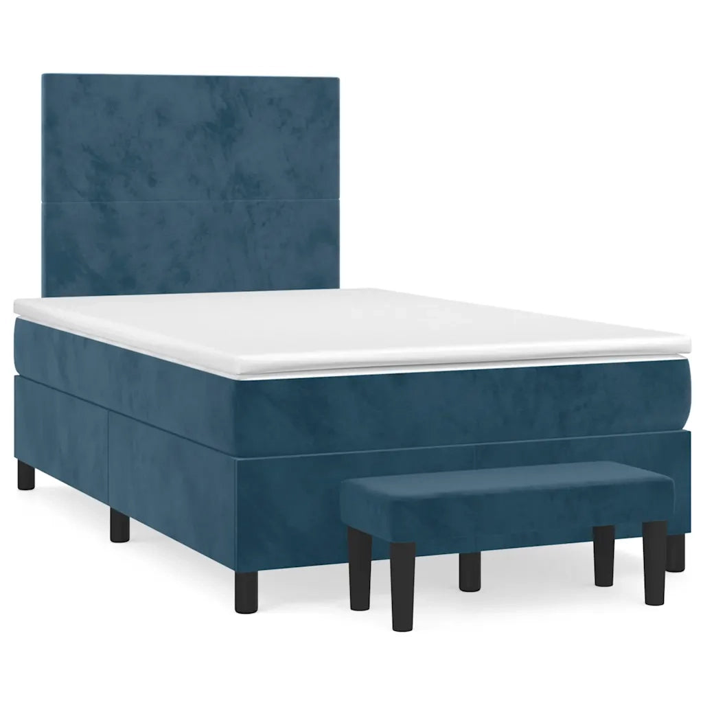 Giroletto a Molle con Materasso Blu Scuro 120x200 cm in Velluto 3137717