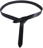 Raccordo in pelle di plastica, 1,3 m, flessibile, morbido, senza chiusura a spillo, con piccoli bottoni, per gonne, jeans, pantaloni e cappotti, nero