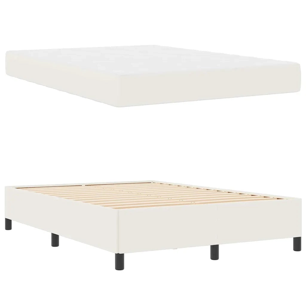 Struttura del letto con materasso Crema 140 x 200 cm Tessuto 3399127