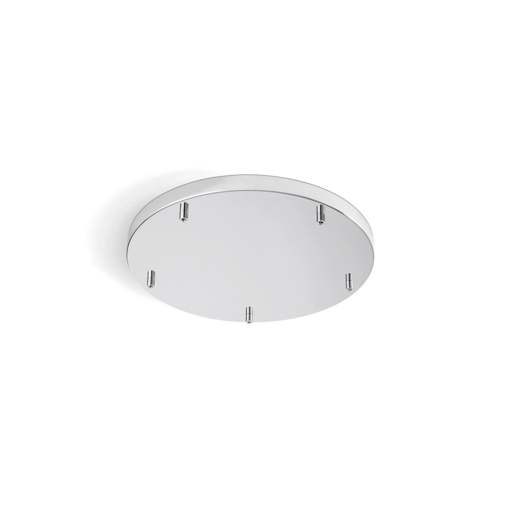 Rosone Multicavo 5 Fori In Metallo Cromo Spazzolato D45Cm