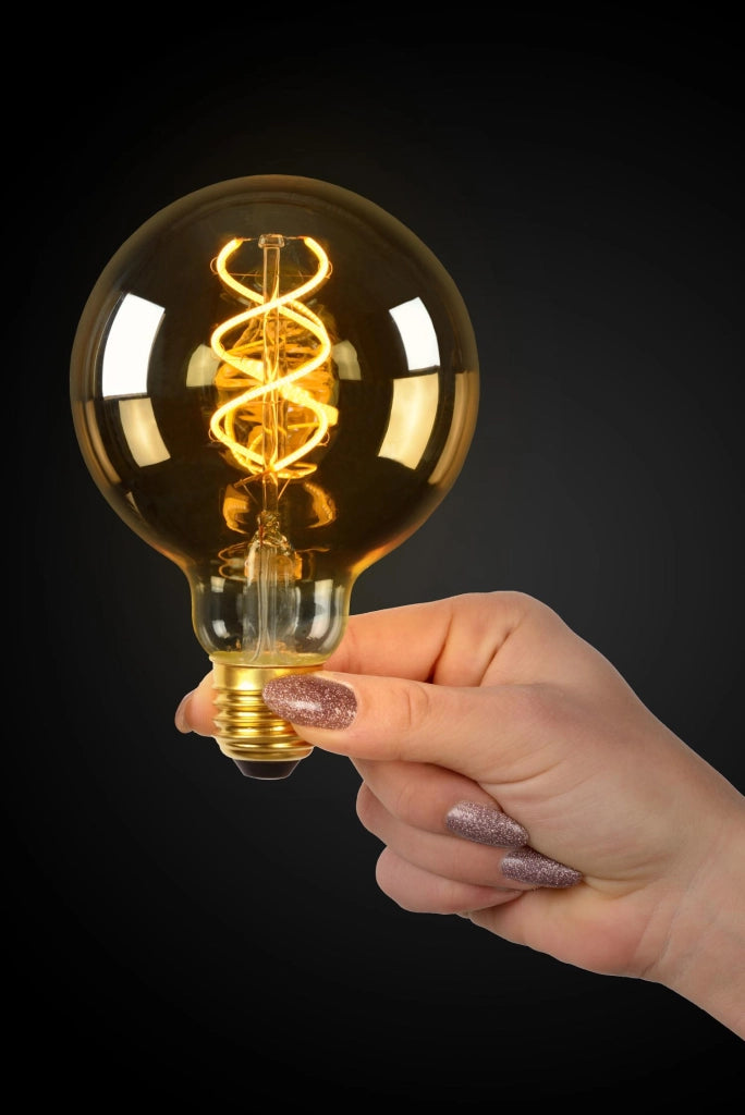Lampadina LED filament E27 5W ambra sferica Lucide