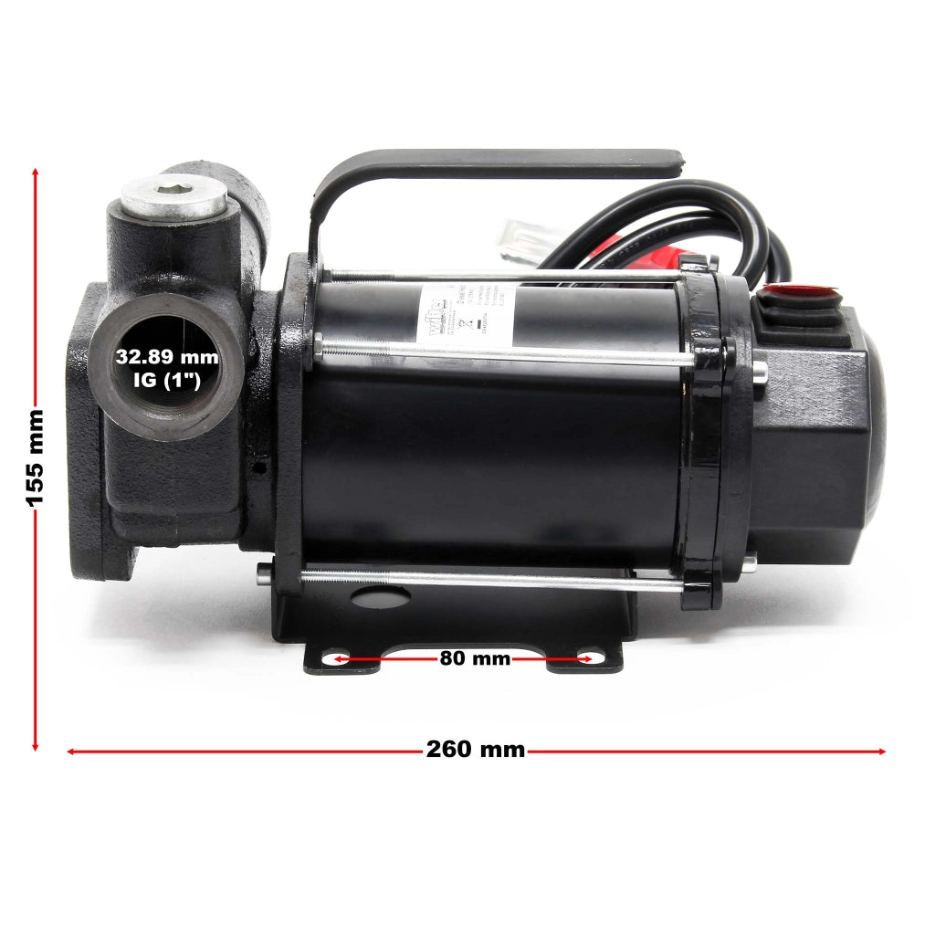 Pompa autoadescante per diesel gasolio 80 l/min 550W 12V altezza di aspirazione 3m