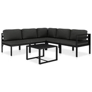 Set Divani da Giardino 6 pz con Cuscini in Alluminio Antracite cod mxl 40807