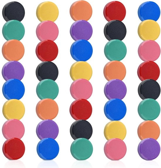 FPMYB 40 pezzi forti magneti, magneti per lavagne, frigoriferi, piccoli magneti colorati, magneti per lavagne, cartelli da parete, aule, uffici, foto (8 colori)