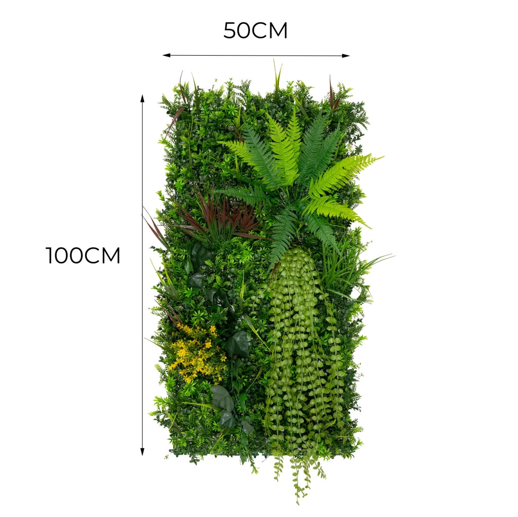 Piastrelle da Parete con Piante Artificiali 0,5m x 1m Pannello Erba Alina per Giardino e Arredo Casa