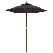 Ombrellone da giardino con palo in legno 196 x 231 cm nero 02_0008342