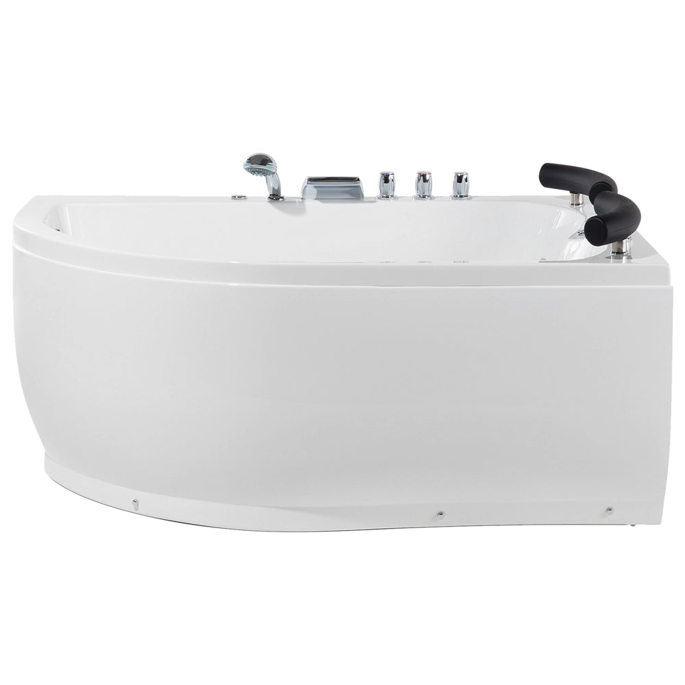 Vasca Idromassaggio Acrilico Bianco Luci LED Angolare versione sinistra 158 x 113 cm