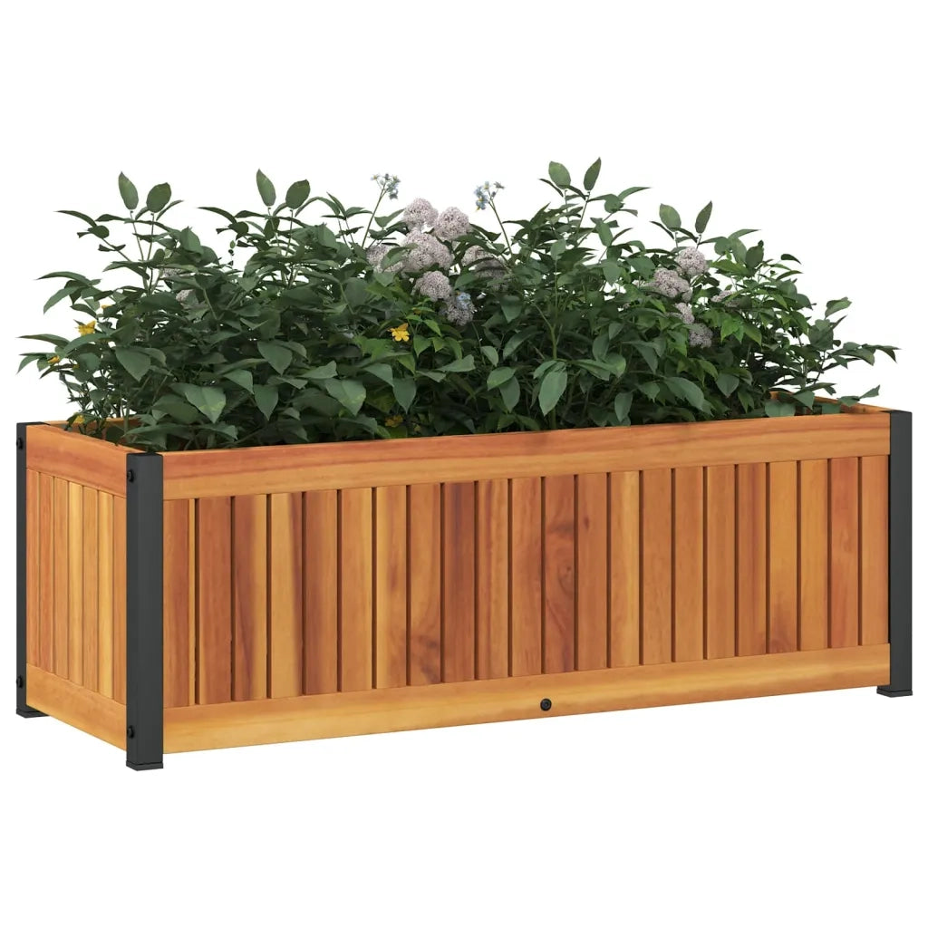 vidaXL Fioriera da Giardino 80x30x27,5 cm in Legno Massello di Acacia