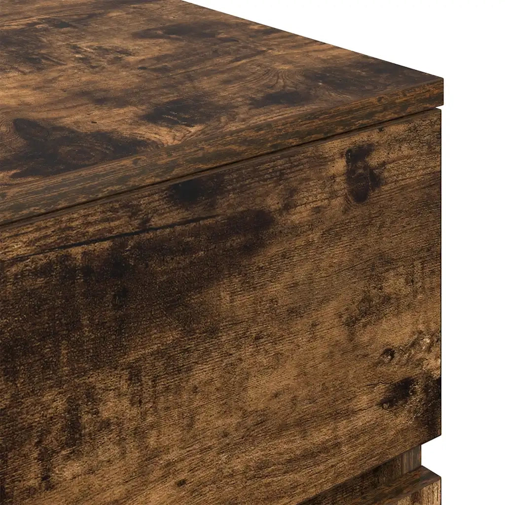 Comodino con 3 Cassetti Rovere Fumo 39x35x65 cm