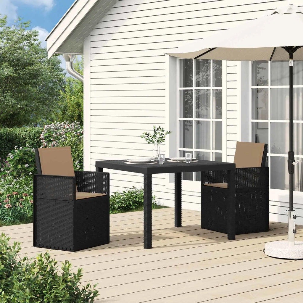 Set da Pranzo per Giardino 3 pcs Antracite e Tortora PP