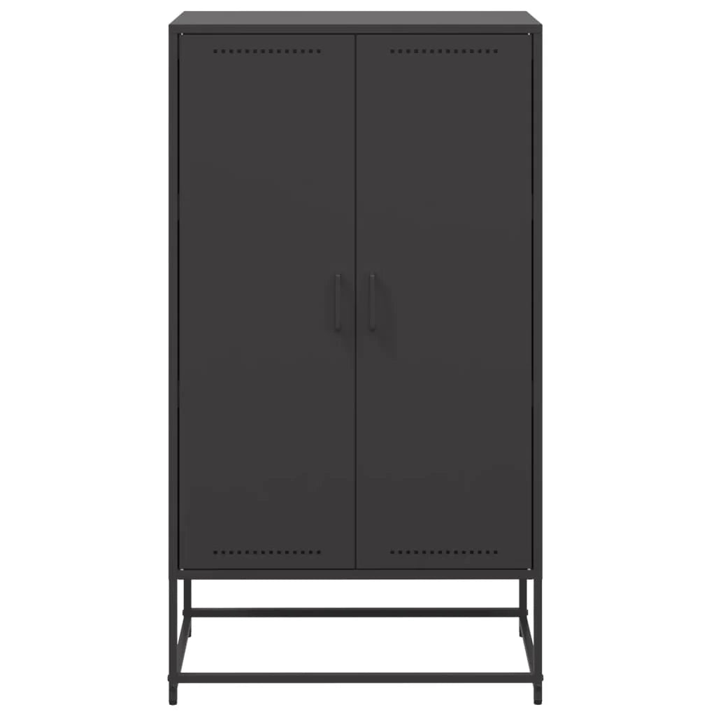 Credenza cassettiera mobile contenitore organizer cucina soggiorno salotto alto 685 x 385 x 1235 cm acciaio nero 02_0034958