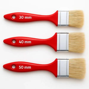 Kit pennellessa 30mm 40mm 50mm tripla setola bionda manico plastica