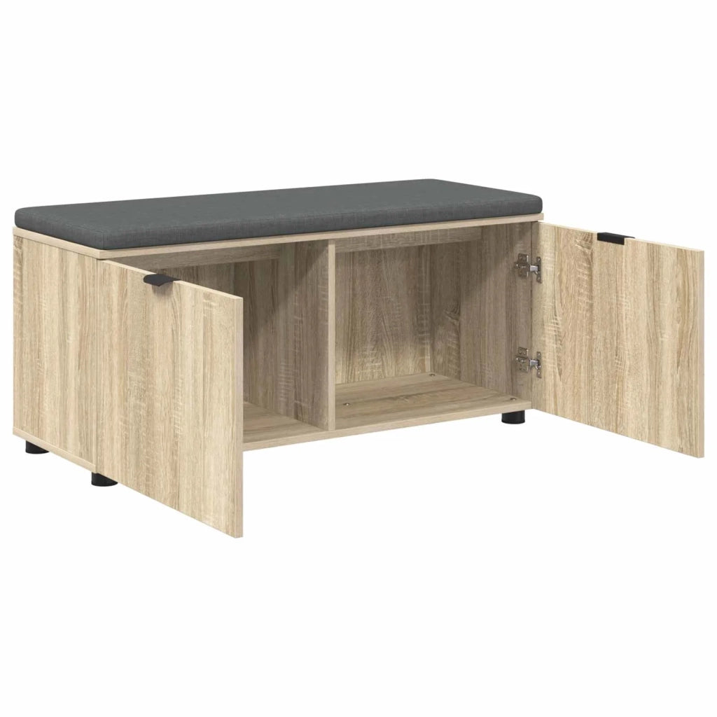 Panca per ingresso con cuscino Rovere Sonoma 100 x 38 x 46 cm 891490