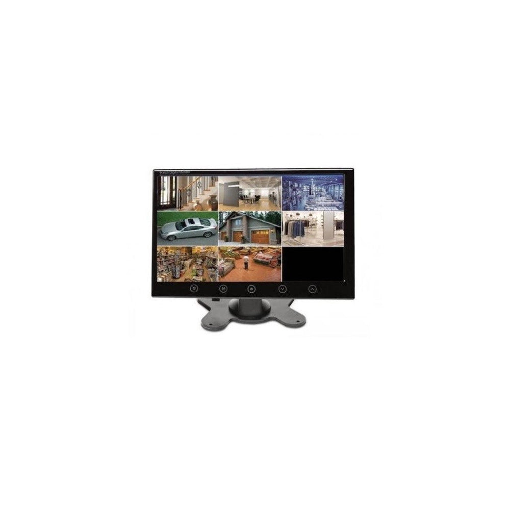 Trade Shop - Monitor Lcd 10.1 Pollici Auto Pulsanti A Sfioramento Telecomando 2 Ingressi Av -