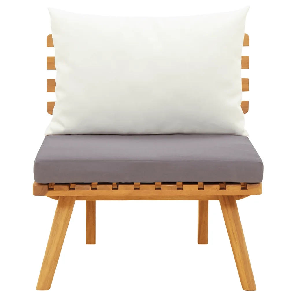 Sedia da Giardino con Cuscini in Legno Massello di Acacia 46671