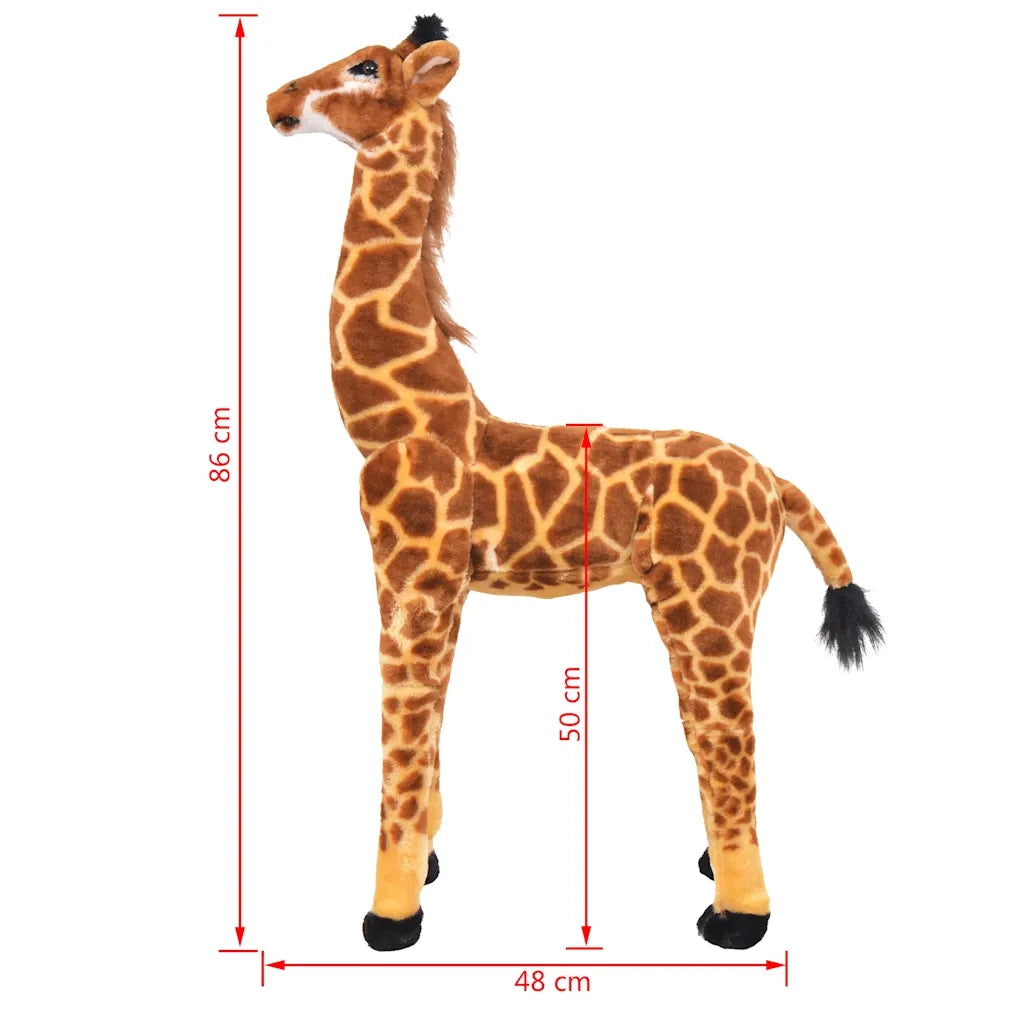 Giraffa in Peluche in Piedi Marrone e Gialla XXL CFW8905547
