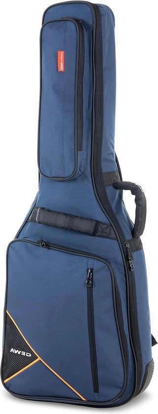 Borsa Premium 20mm per chitarra classica 4/4 - blu - resistente alle scuffie - impermeabile - sistema di protezione del manico - cinture di alta gamma - grande tasca per accessori