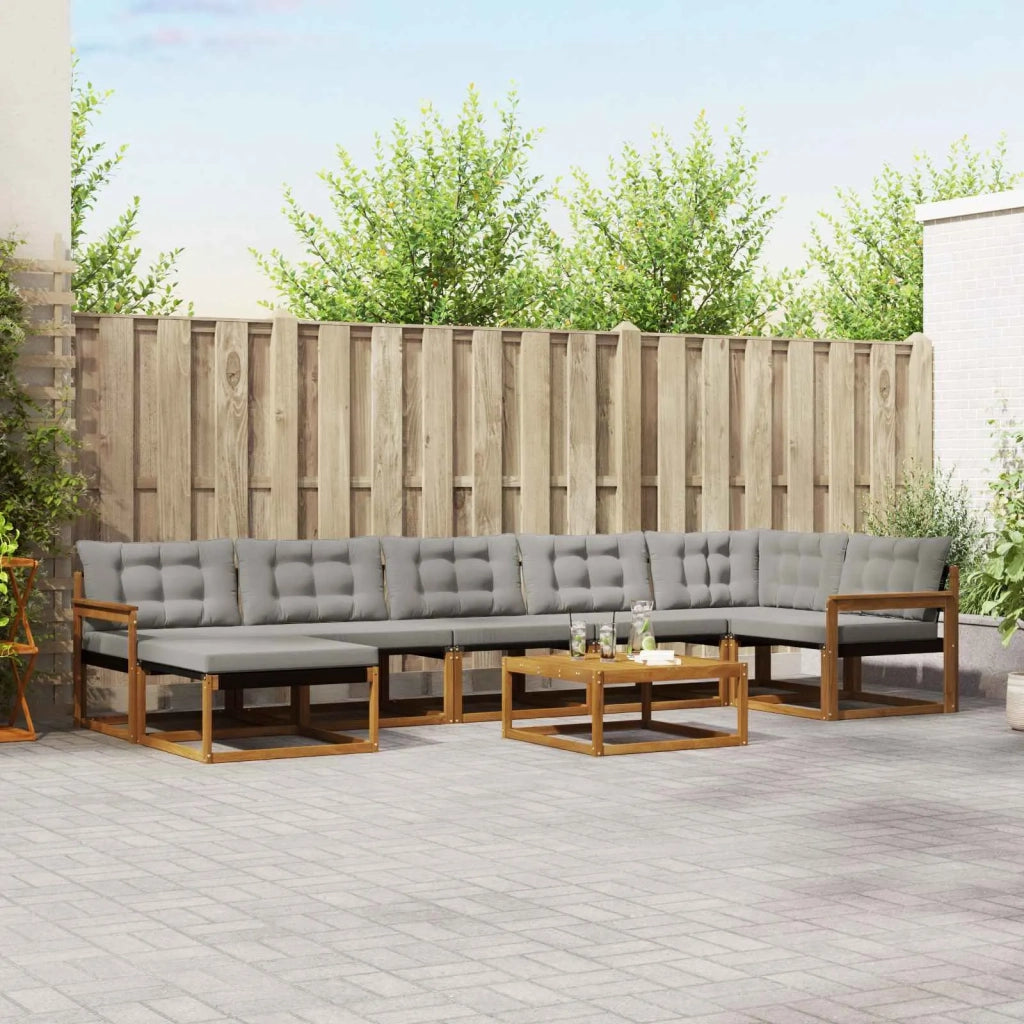 Set di divani da esterno 8 pcs Grigio Naturale e Chiaro 3369690