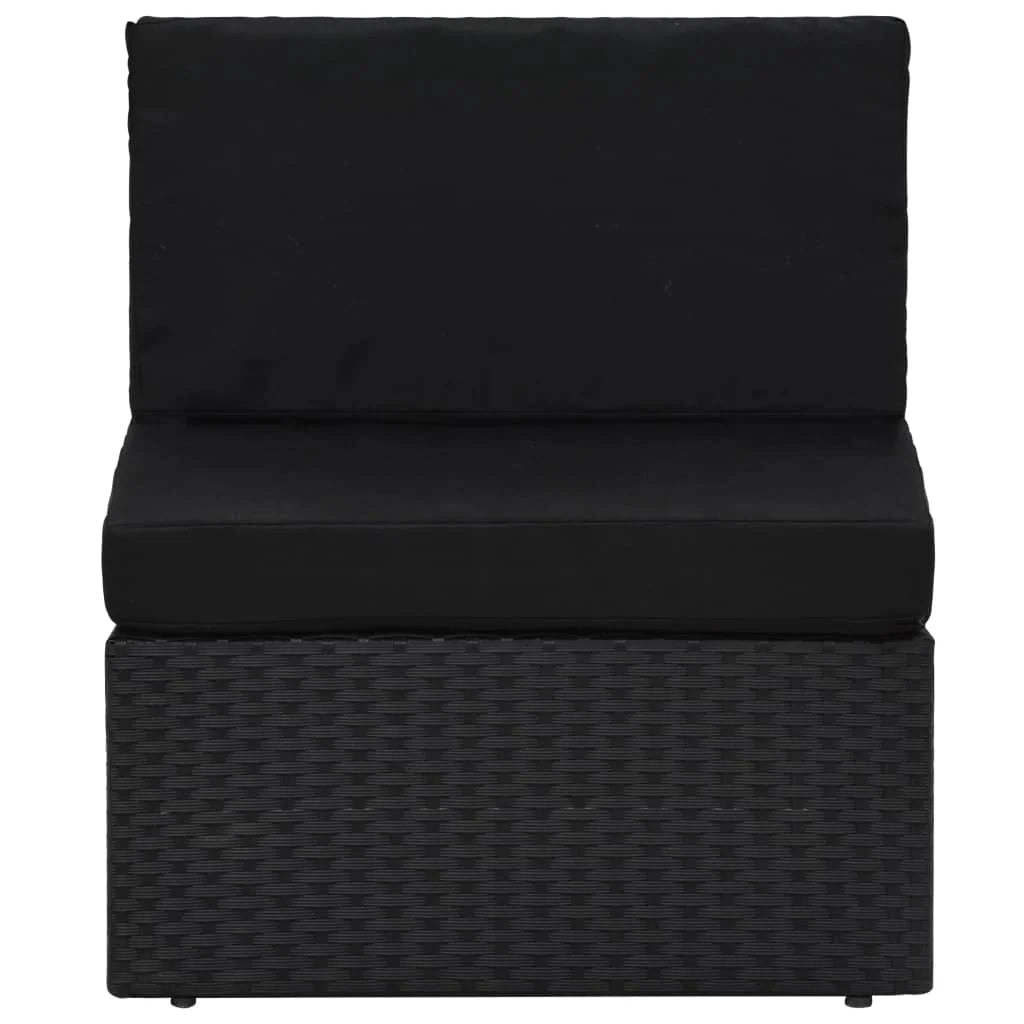 Set di mobili da giardino per esterni 9 pezzi con cuscini resina intrecciata nera 02_0018070