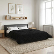 Duvet Invernale Nero 220 x 260 cm Microfibra e Fleece Teddy 42026335