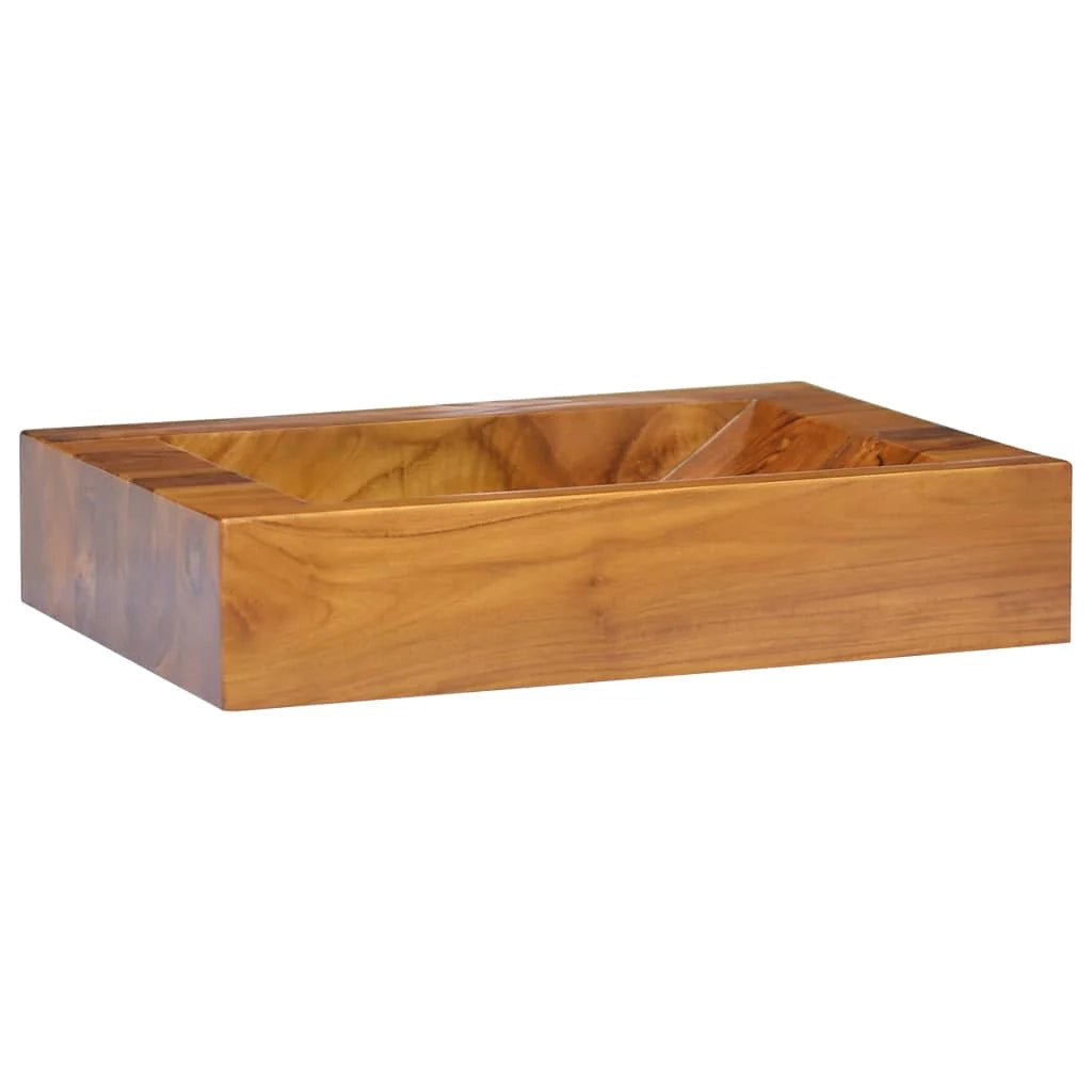 Lavandino da bagno lavabo da appoggio lavabo da bagno lavabo da interno 50 x 35 x 10 cm legno massello di teak 02_0002873