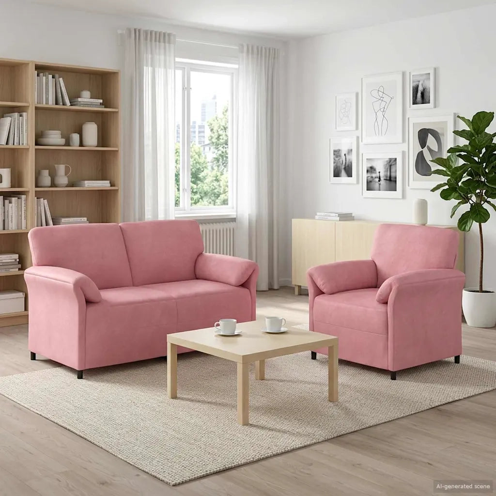 Set di divani 2 pz Rosa Velluto 3424903