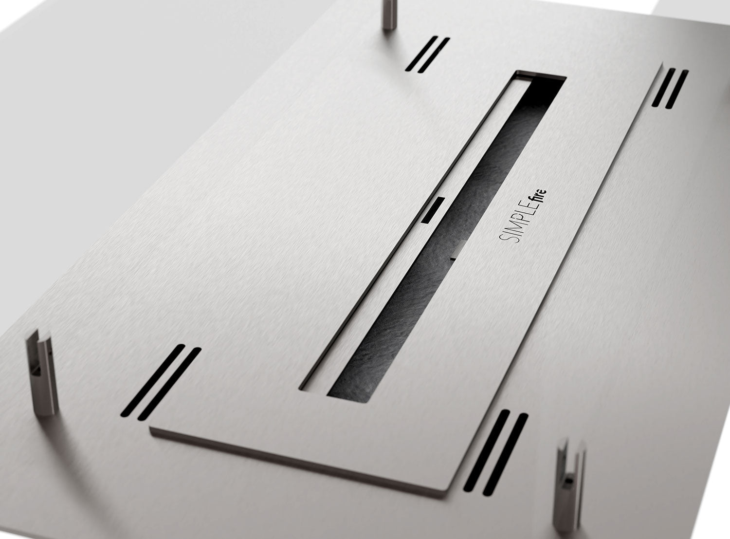 Camino a Bioetanolo da Incasso 60x32 cm Insert 600 in Acciaio Inox