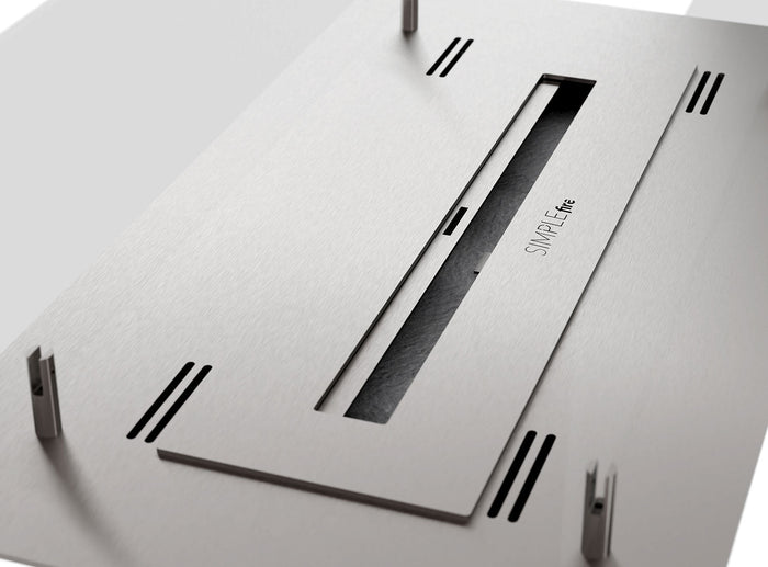 Camino a Bioetanolo da Incasso 60x32 cm Insert 600 in Acciaio Inox