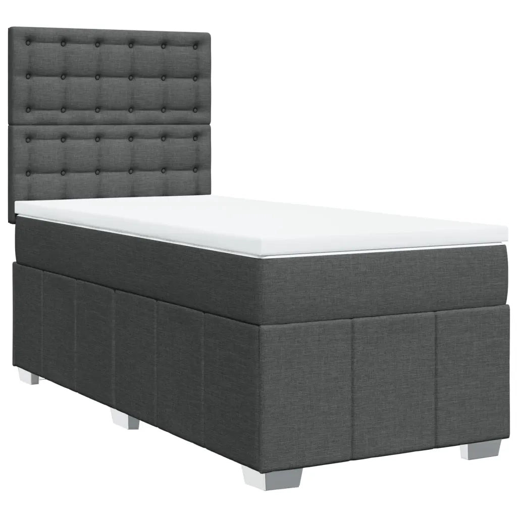 Giroletto a Molle con Materasso Grigio Scuro 100x200 cm Tessuto 3291594