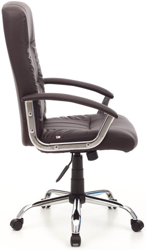 Poltrona da Ufficio Presidenziale in Similpelle Leader Marrone