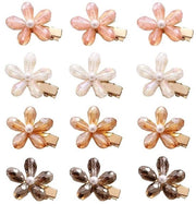 12 Set di Clip per Capelli e Spille Alligatore - Mini Fiori per Capelli Accessori per Donne e Ragazze