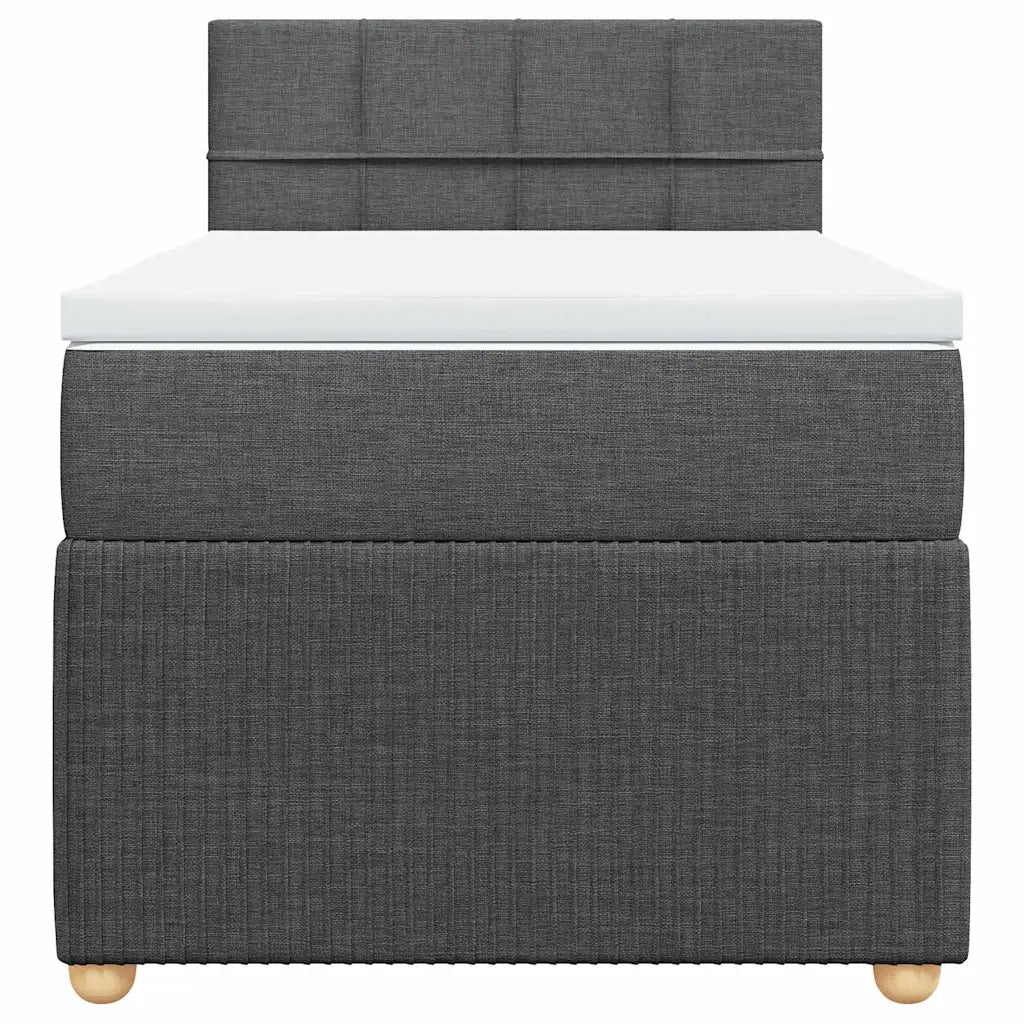 Giroletto a Molle con Materasso Grigio Scuro 90x200 cm Tessuto