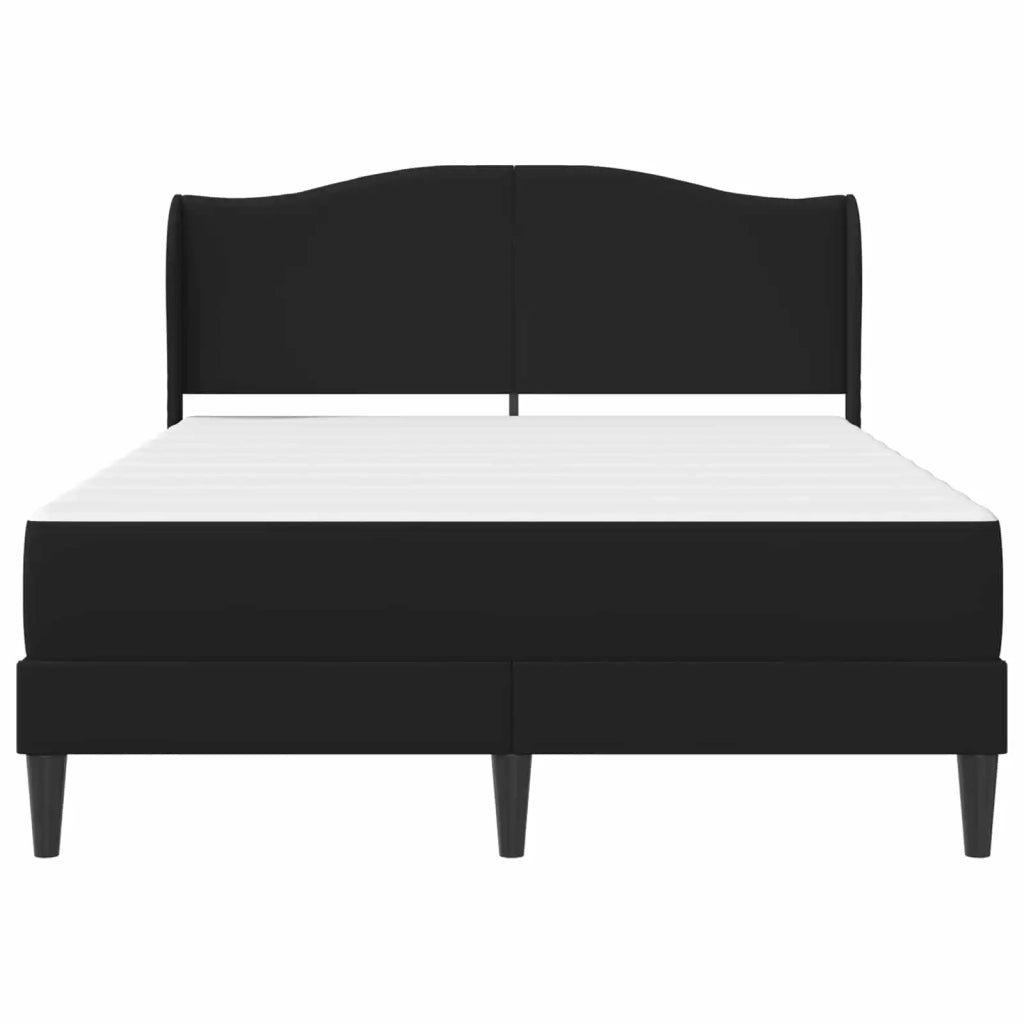 Struttura del letto con testiera Nero 160 x 200 cm Similpelle