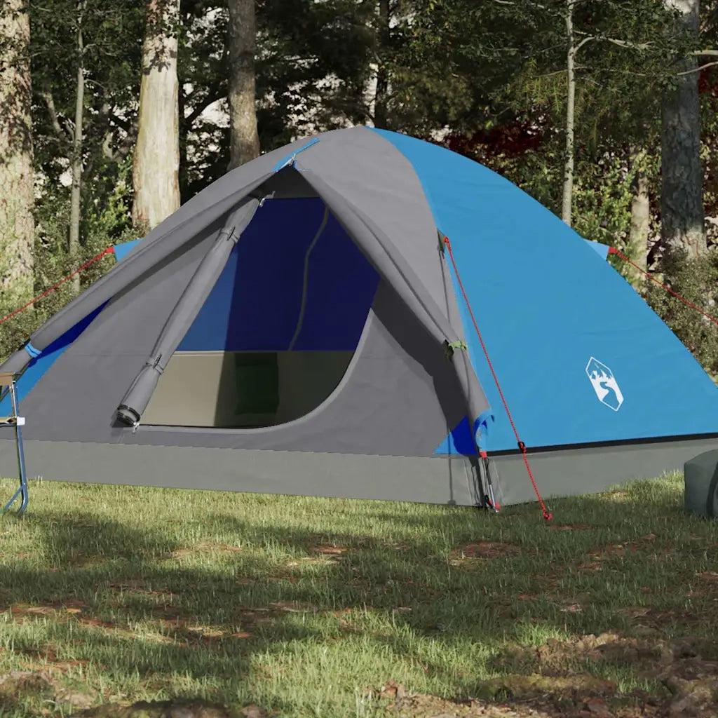 Tenda da Campeggio a Cupola per 3 Persone Blu Impermeabile 94410